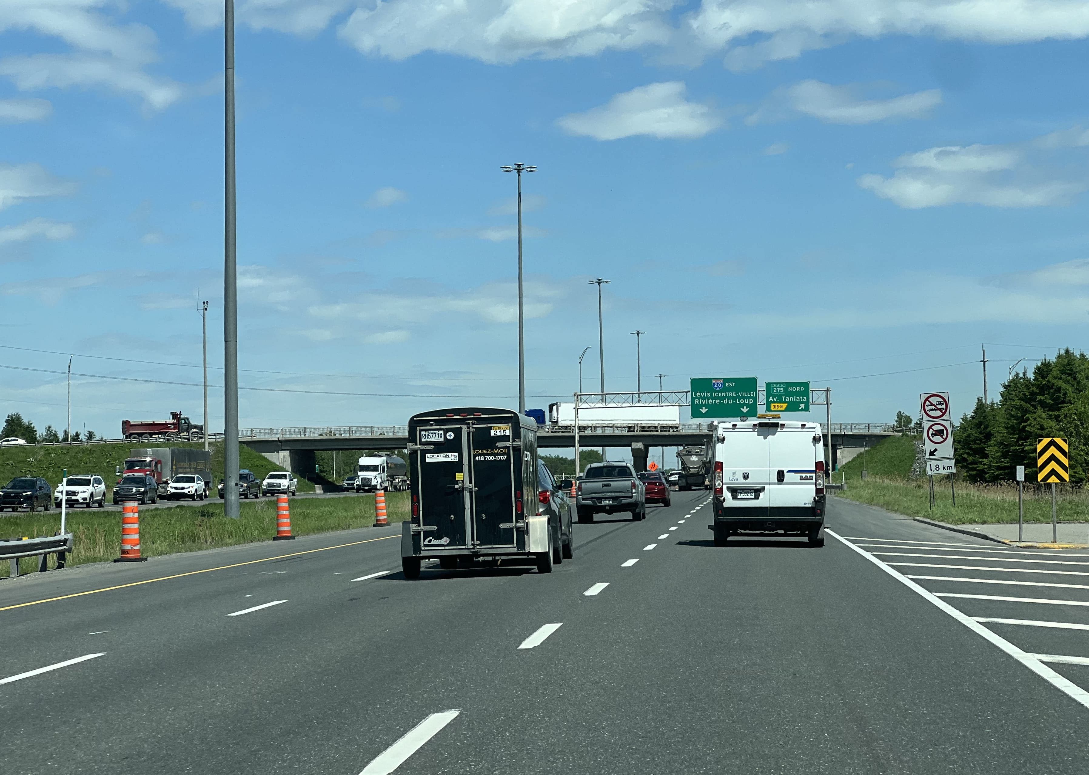 Fermeture de l’autoroute 20 à Lévis à prévoir